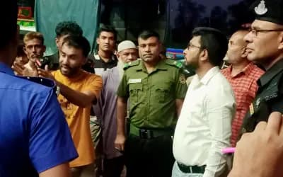 তেলের পাম্প পরিদর্শনে নির্বাহী ম্যাজিস্ট্রেট নাহিদ হাসান 