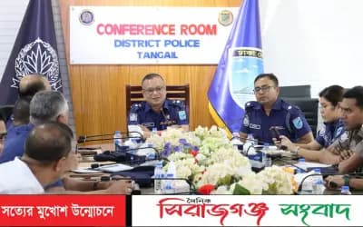 টাঙ্গাইল জেলা পুলিশের মাসিক অপরাধ পর্যালোচনা সভা অনুষ্ঠিত