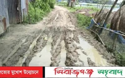তাড়াশে তালম ইউনিয়নের জন্তিপুরে রাস্তার বেহাল দশা, চরম দুর্ভোগে এলাকাবাসী