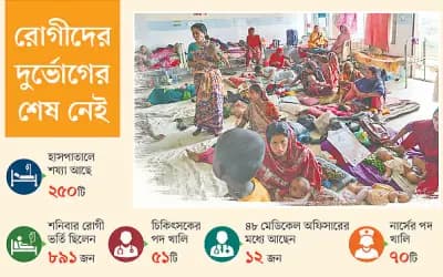 চিকিৎসকের পদ ৭৪টি, কর্মরত আছেন মাত্র ২৩ জন