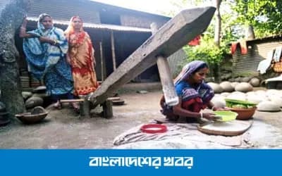 সিরাজগঞ্জে প্রযুক্তির ছোঁয়ায় হারিয়ে যাচ্ছে ঢেঁকি