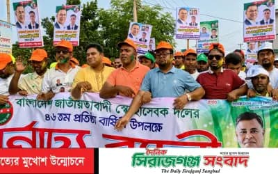 বেলকুচিতে স্বেচ্ছাসেবকদলের ৪৬ তম প্রতিষ্ঠাবার্ষিকী উপলক্ষে বর্ণাঢ্য র‌্যালী ও আলোচনা সভা অনুষ্ঠিত