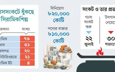 গ্যাস সংকটে টাইলস উৎপাদনে ধস, বাজারে পণ্যের সংকট