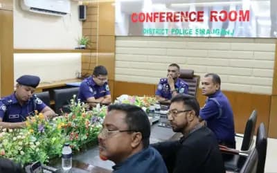 সিরাজগঞ্জে মাইক্রোবাস মালিক-শ্রমিক নেতৃবৃন্দের সঙ্গে পুলিশ সুপারের মতবিনিময়
