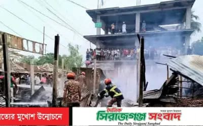 রায়গঞ্জে ভয়াবহ অগ্নিকাণ্ডে ৭ দোকান পুড়ে ছাই,ক্ষয়ক্ষতি ৩০ লাখ টাকা
