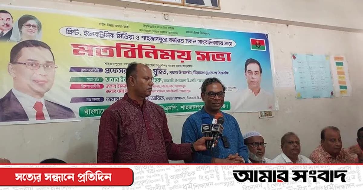 শাহজাদপুরে কর্মরত সাংবাদিকদের সঙ্গে বিএনপির মতবিনিময়