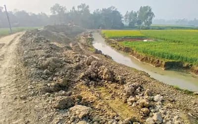 ফসলি জমির মাটি কেটে রাস্তা সংস্কার