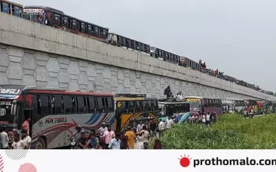 যমুনা সেতুতে গাড়ি বিকল, সিরাজগঞ্জে ৫ কিলোমিটার যানজট