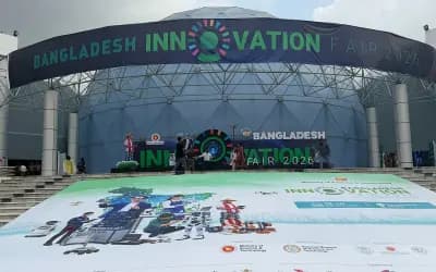 বাংলাদেশ ইনোভেশন ফেয়ারে নজর কেড়েছে সৌরবিদ্যুতে চলা সান কার ও সেচ পাম্প