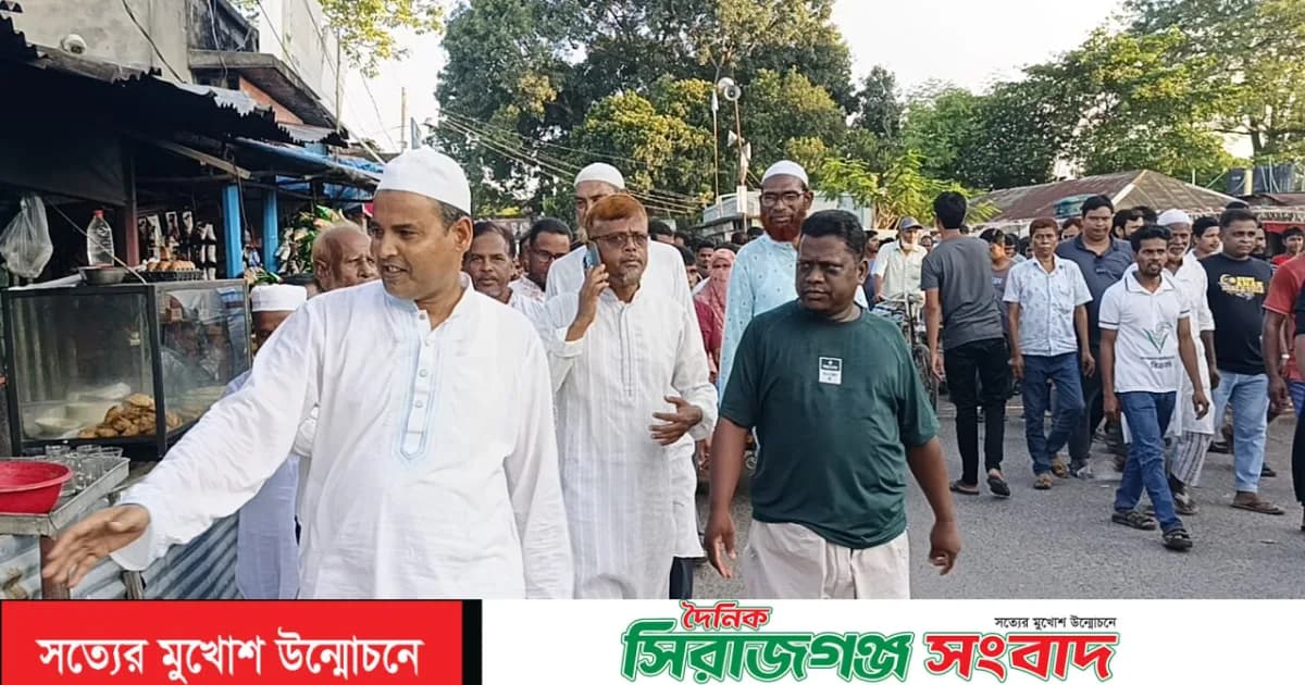 ভাঙ্গুড়ায় পৌর মেয়র প্রার্থী মোঃ রফিকুল কমিশনারের গণ-সংযোগ