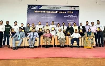 নবীন আইনজীবীদের সংবর্ধনা দিল বাংলাদেশ ইউনিভার্সিটি