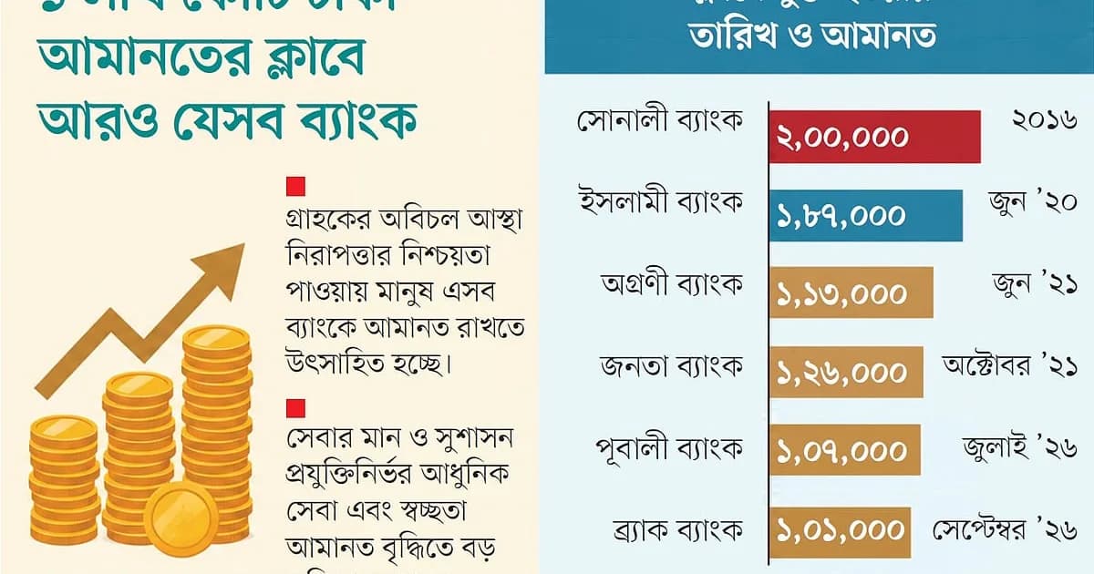 এবার এক লাখ কোটির আমানতের ক্লাবে যুক্ত ব্র্যাক ব্যাংক