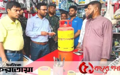 সিরাজগঞ্জে বেশি দামে গ্যাস সিলিন্ডার বিক্রির দায়ে দুই প্রতিষ্ঠানকে জরিমানা