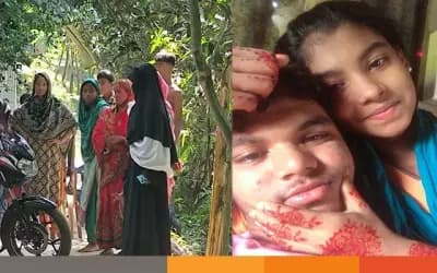 সিরাজগঞ্জে বিয়ের দাবিতে প্রেমিকের বাড়ির সামনে তরুণীর অনশন