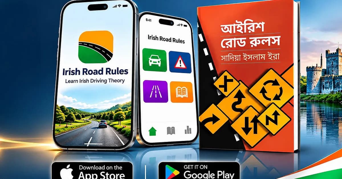 আয়ারল্যান্ডে ড্রাইভিং থিওরি পরীক্ষার প্রস্তুতিতে বাংলা অ্যাপ ও বই
