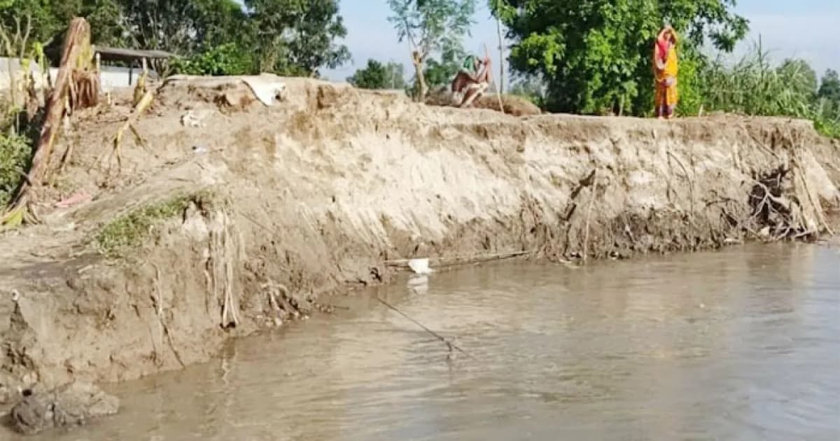 সিরাজগঞ্জে যমুনার ভাঙনে নিঃস্ব বহু পরিবার চলছে ত্রাণ বিতরণ