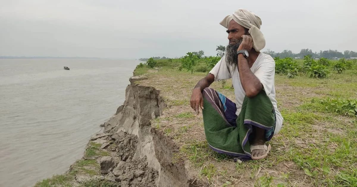 যমুনা নদীর ভয়াবহ রূপ, পলিথিনের ছাউনিতে মানবেতর জীবনযাপন
