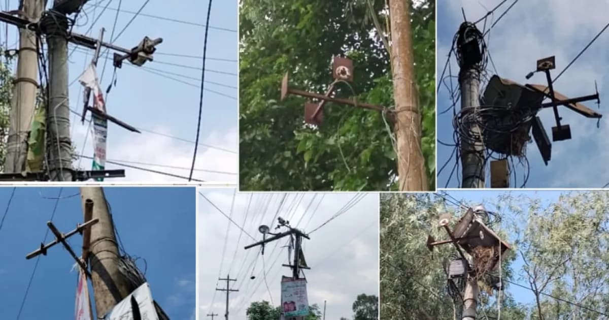 সিরাজগঞ্জের বেলকুচি পৌরসভার সিসি টিভি স্থাপন করা বেশিভাগ ক্যামেরাই নষ্ট ! দাঁড়িয়ে আছে খুঁটিগুলো নেই ক্যামেরার ! !
