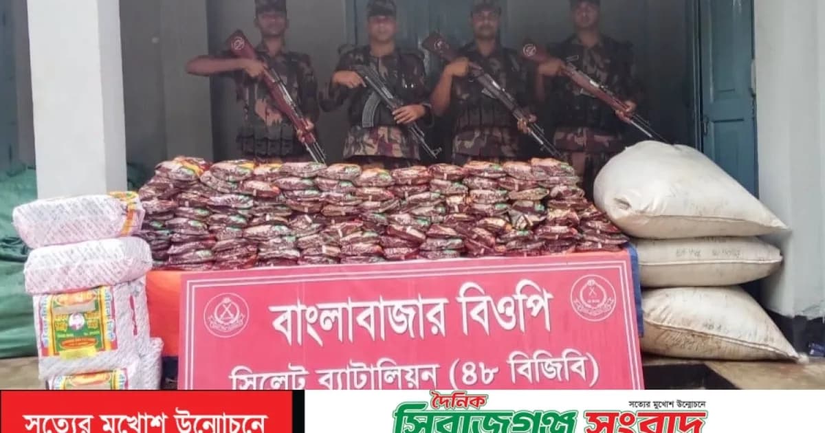সিলেটে প্রায় ২ কোটি টাকার চোরাই পণ্য জব্দ