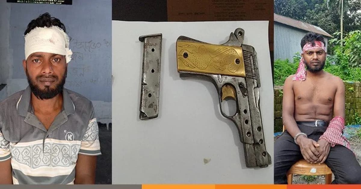 সিরাজগঞ্জে বিদেশী পিস্তলসহ পিতা-পুত্র আটক
