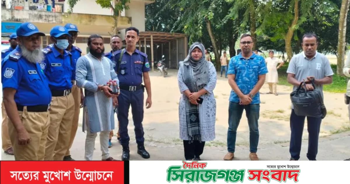 কাজিপুরে মদ নিয়ে থানায় গিয়ে আটক যুবক,৭ দিনের কারাদণ্ড