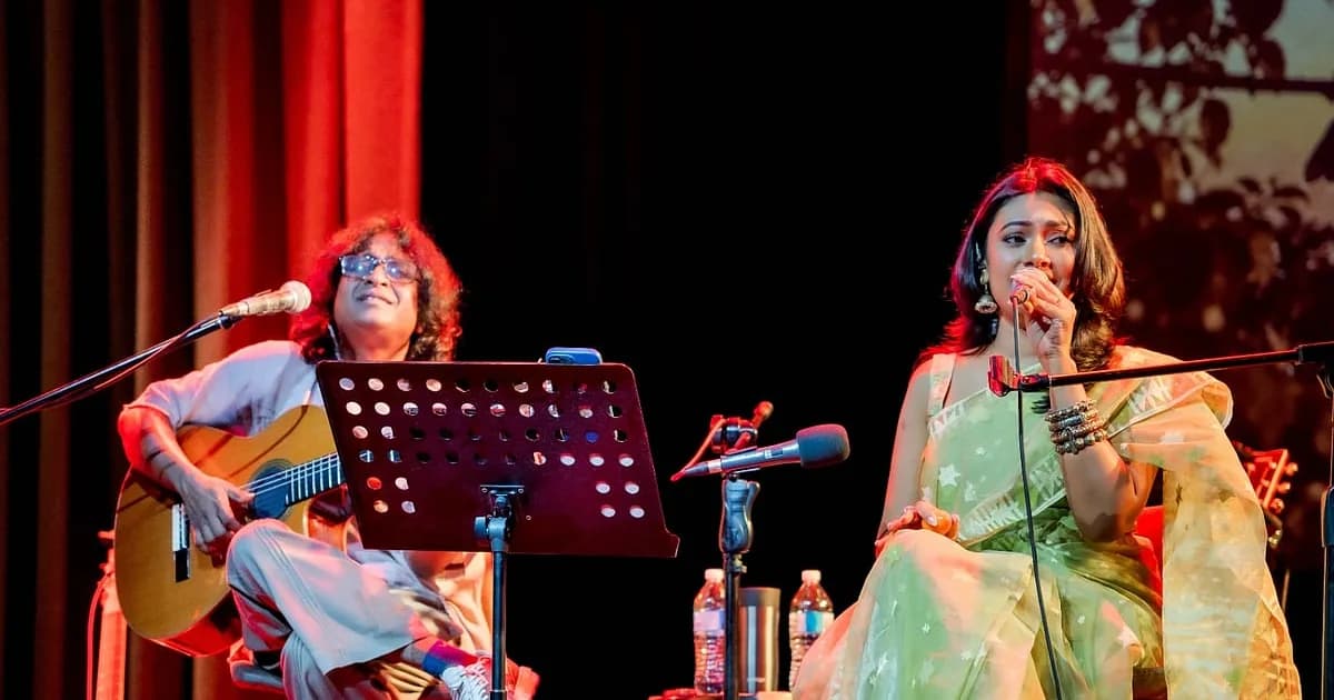 এক গিটারেই সিডনির শ্রোতাদের মন জয় করলেন নন্দিতা–শুভেন্দু